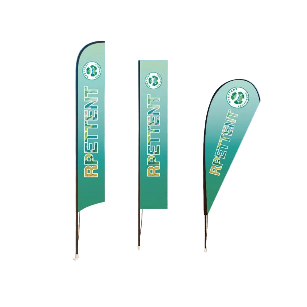 Capture attention with our Custom RPET Advertising Flags – versatile, impactful, and no base required. Personalize for effective marketing in various settings.
