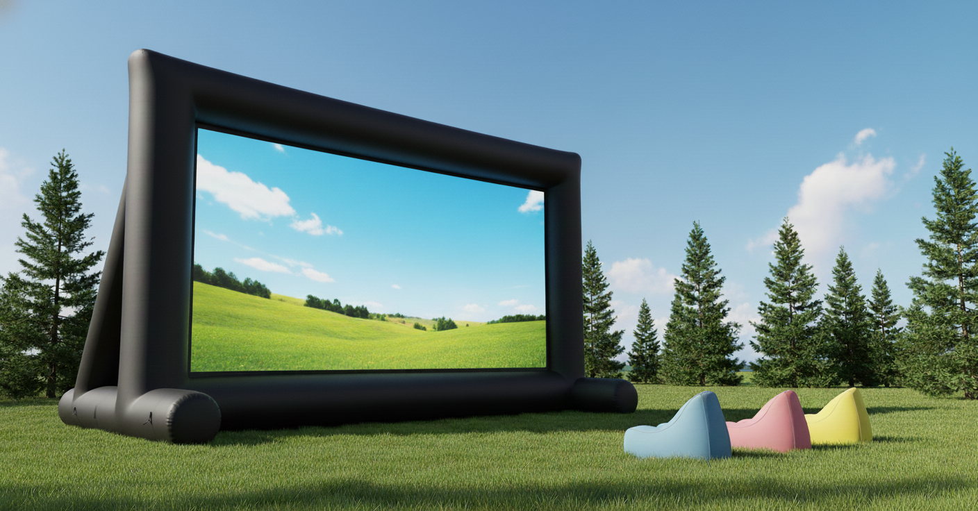 Inflatable Screen—13’Quick Setup, Portable Outdoor Movie Screen