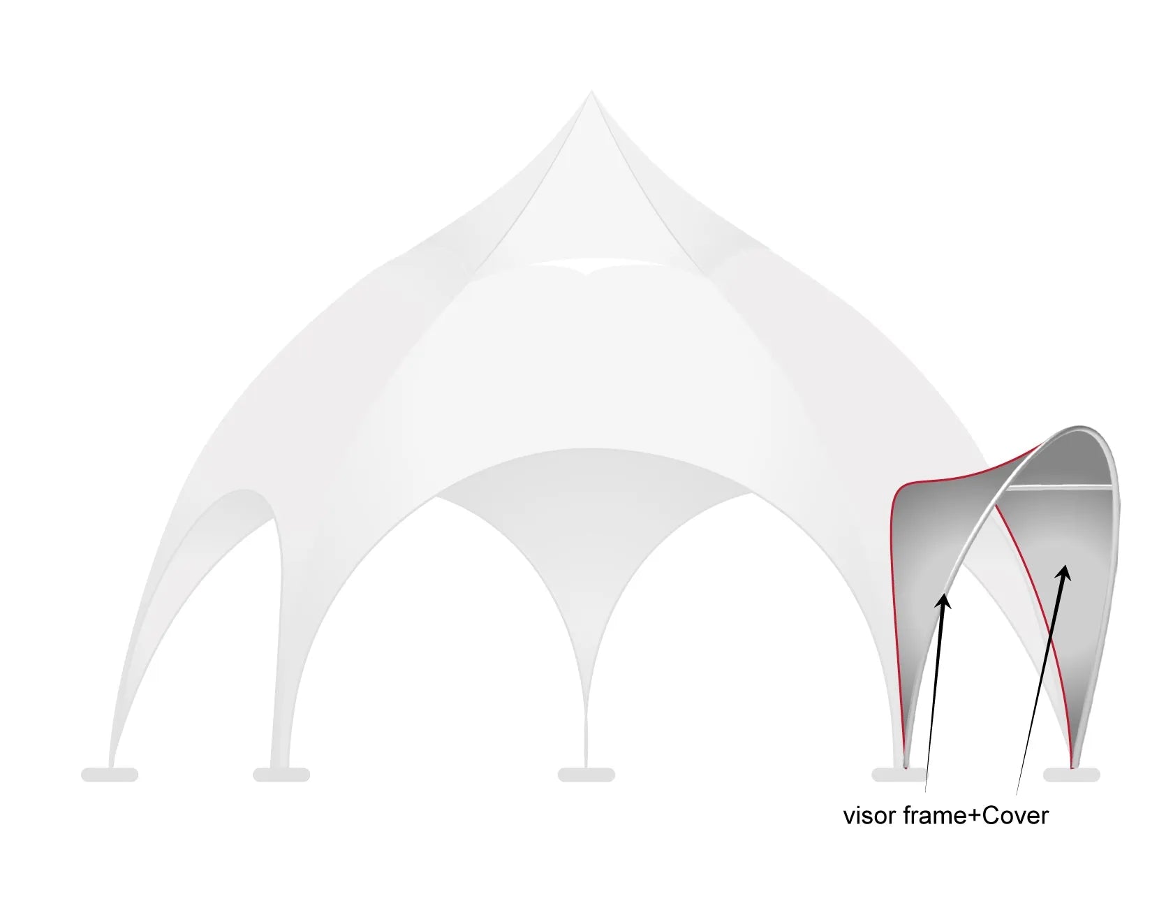 Printed Panache: Custom Arch Dome Tent with Walls