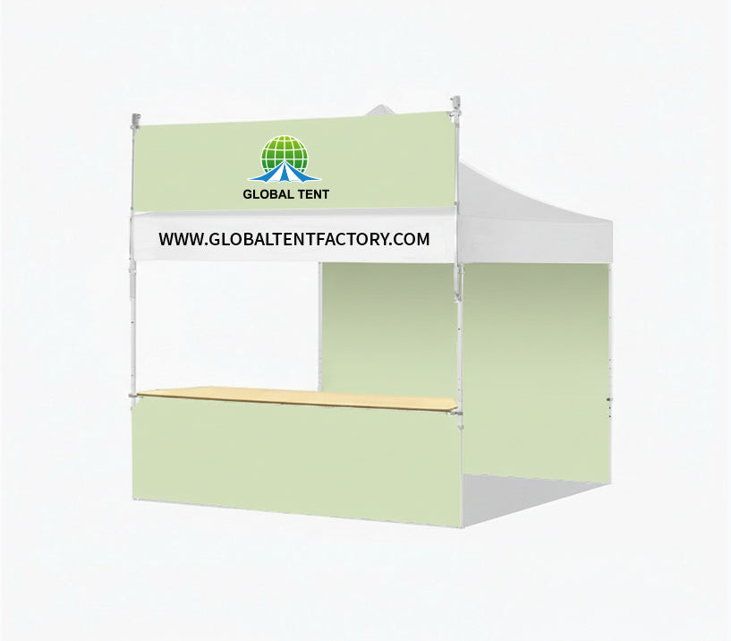 Canopy Tent with a banner on top:10'x10' Custom Advertising Canopy Tent
