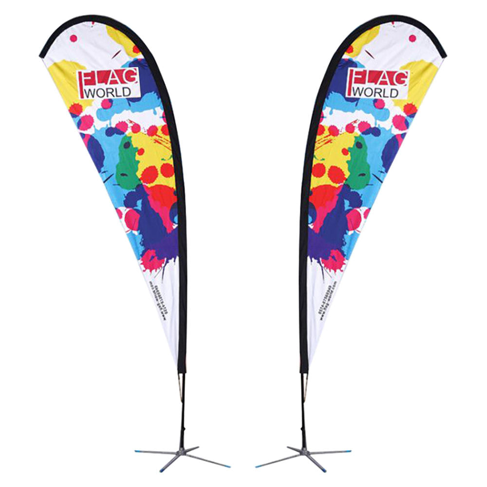 9ft-Teardrop Flags: Windproof and waterproof, creating eye-catching advertising along the coastline(No Base)