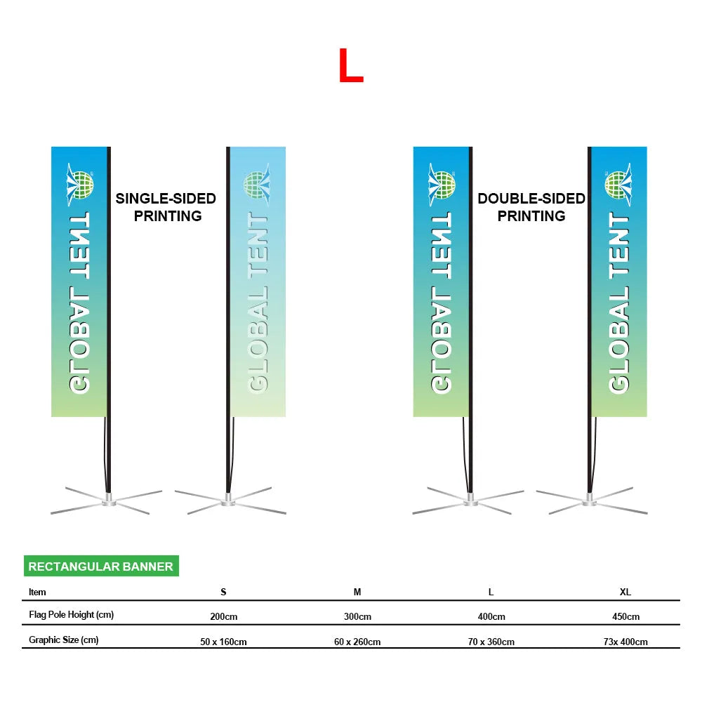 6.5ft Square Flag | Classic and versatile, a cornerstone for showcasing your company's brand image(No Base)