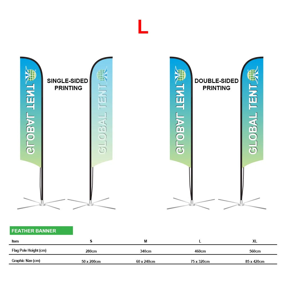 10ft Feather Flag | Lightweight and flowing, creating an elegant and dynamic advertising image(No Base)