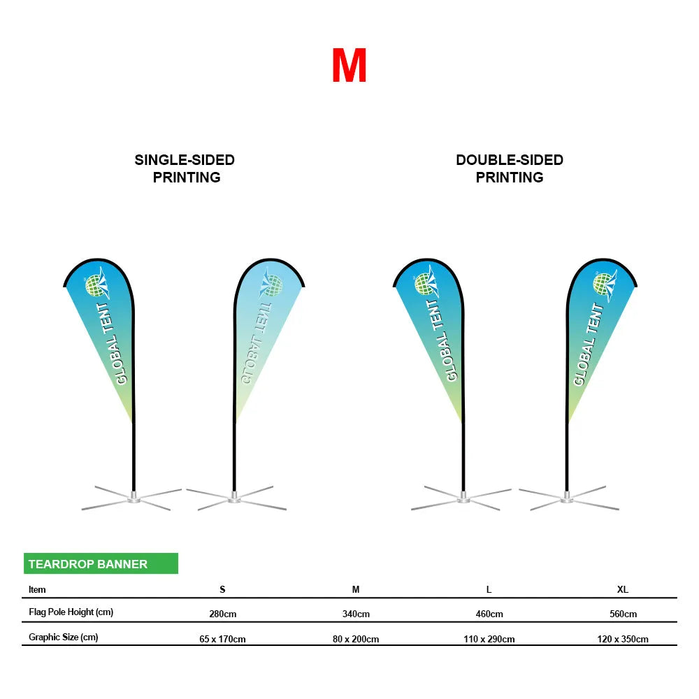 9ft-Teardrop Flags: Windproof and waterproof, creating eye-catching advertising along the coastline(No Base)