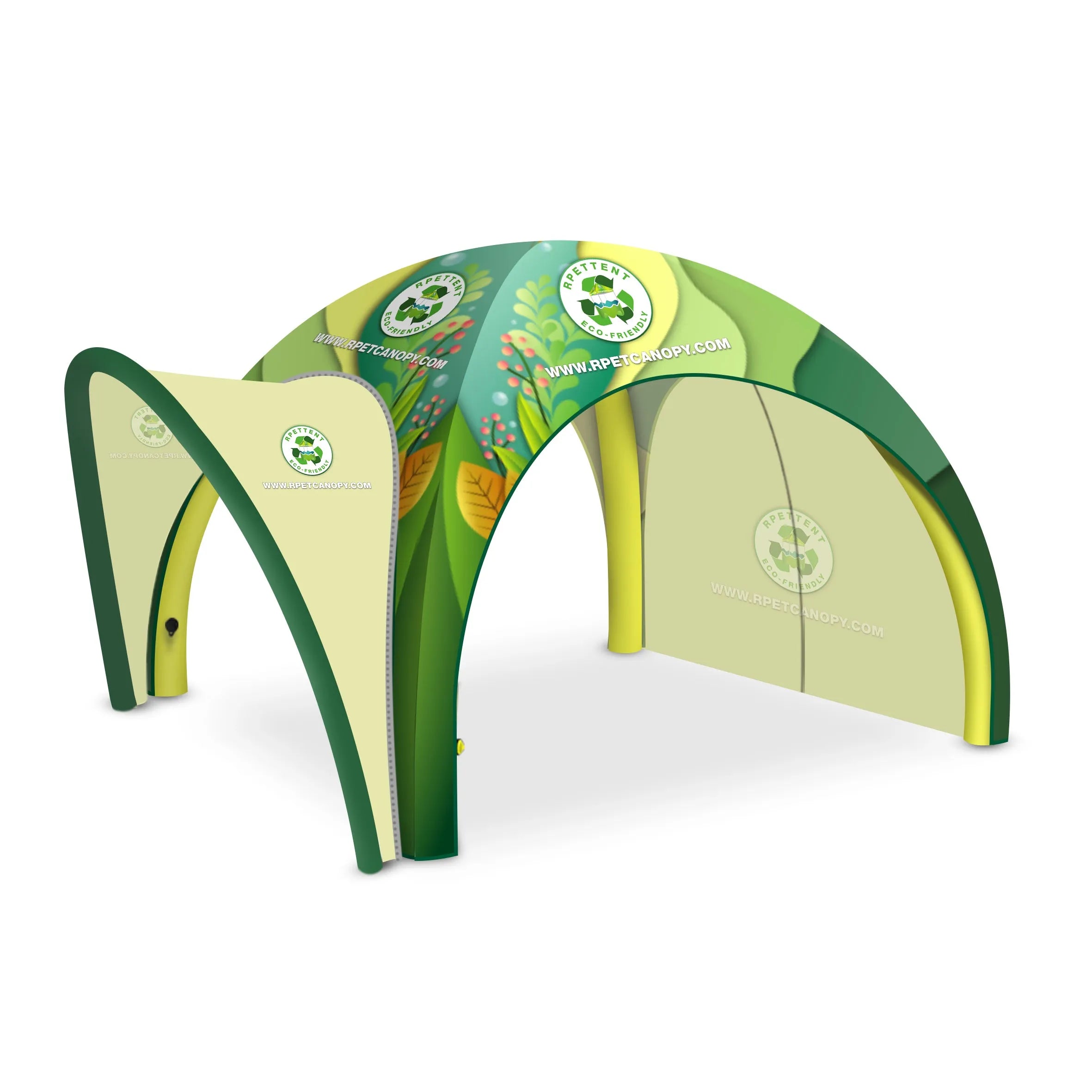 Add charm to your events with our 13'x13' RPET Custom Inflatable Tent – an eco-conscious and eye-catching solution. Recycled materials, easy setup, and customizable branding.
