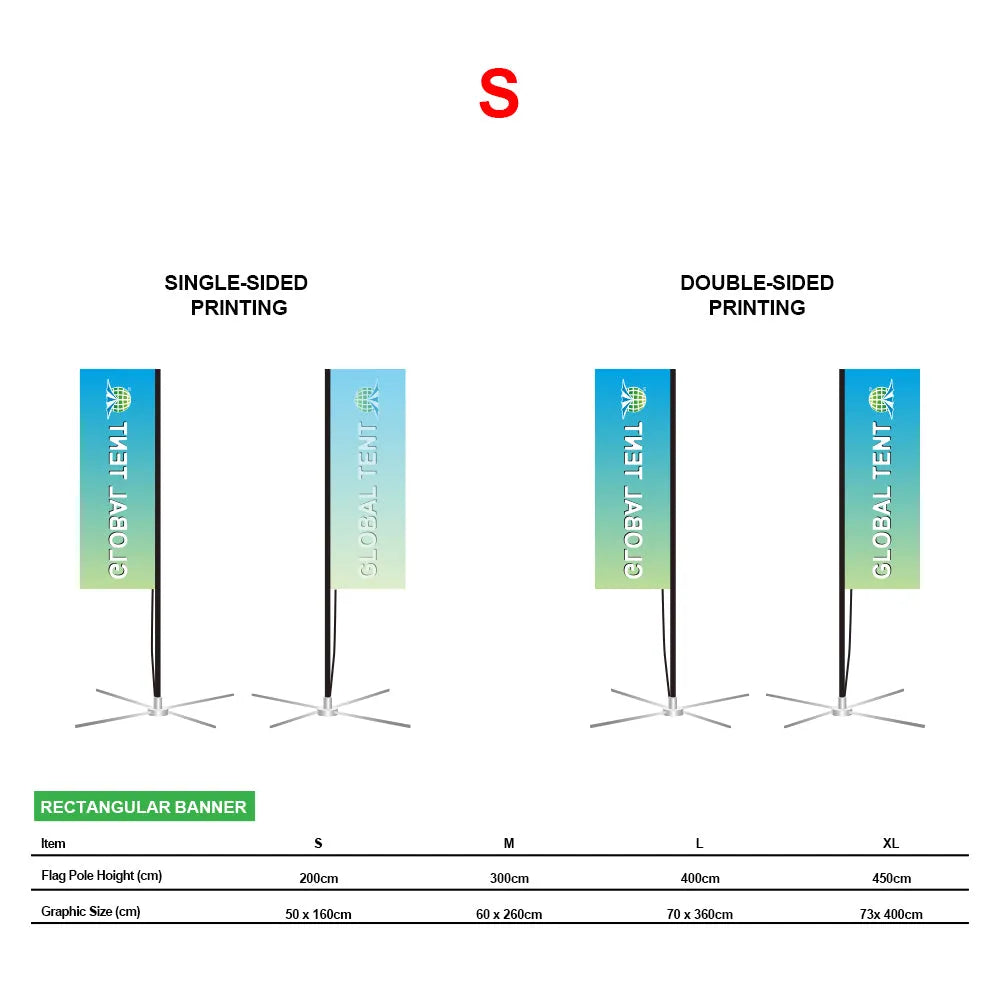 6.5ft Square Flag | Classic and versatile, a cornerstone for showcasing your company's brand image(No Base)