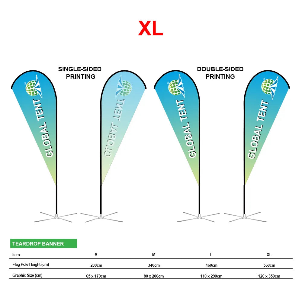 9ft-Teardrop Flags: Windproof and waterproof, creating eye-catching advertising along the coastline(No Base)