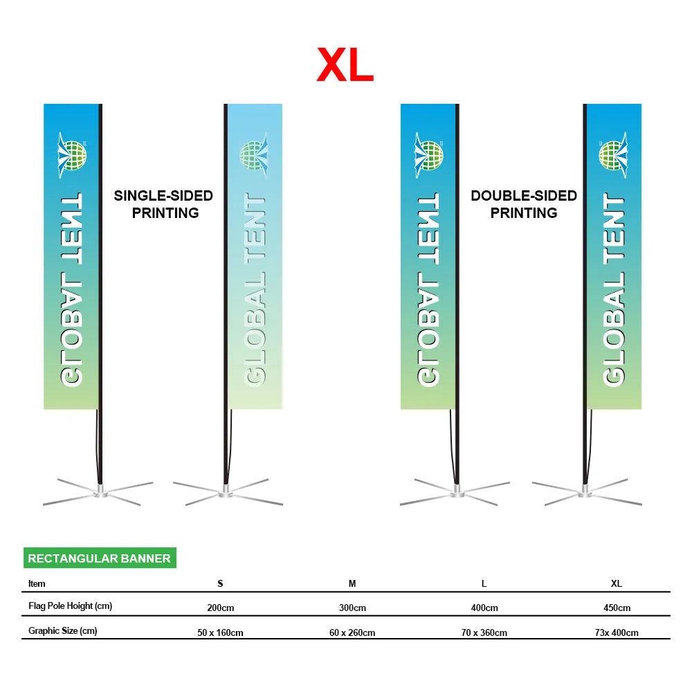 6.5ft Square Flag | Classic and versatile, a cornerstone for showcasing your company's brand image(No Base)