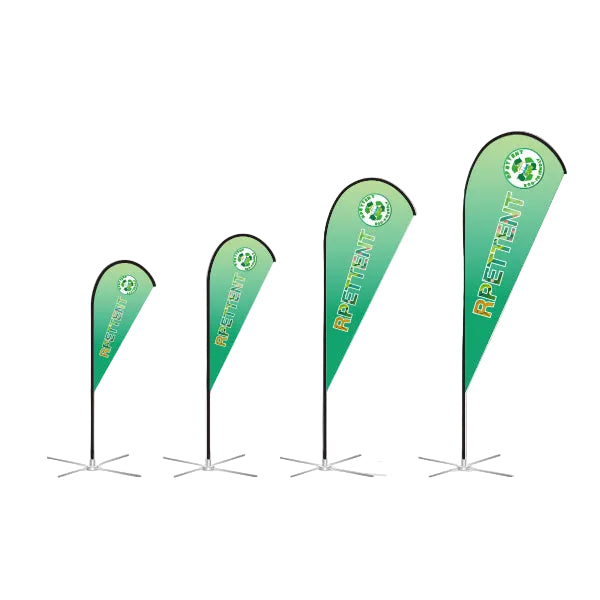 Customized eco-friendly water droplet flags, made from recycled materials, for outdoor waterproof advertising flags