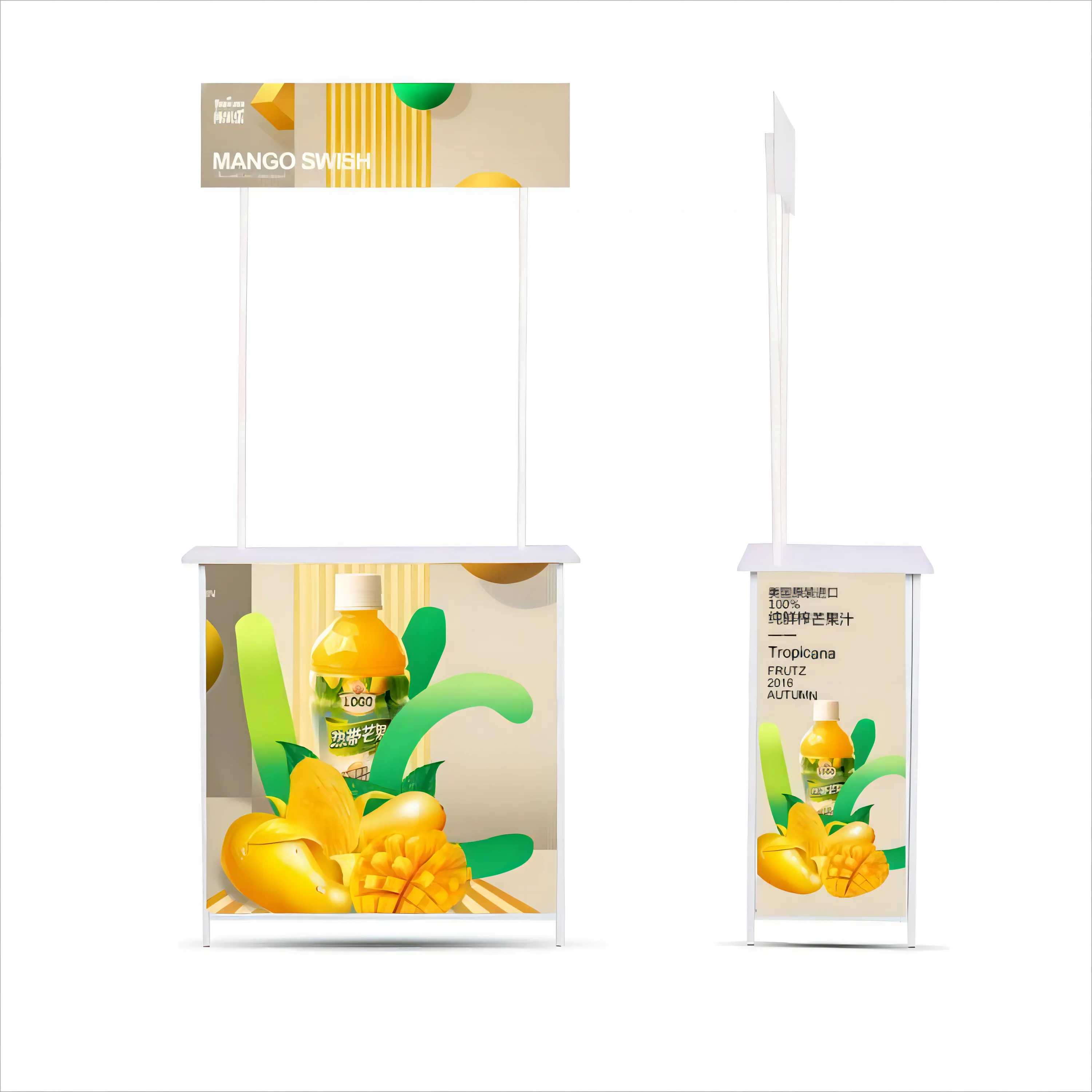 Elevate your promotions with the Custom Aluminum Folded Counter With Header – a portable, versatile, and stylish solution for impactful marketing at events and trade shows.