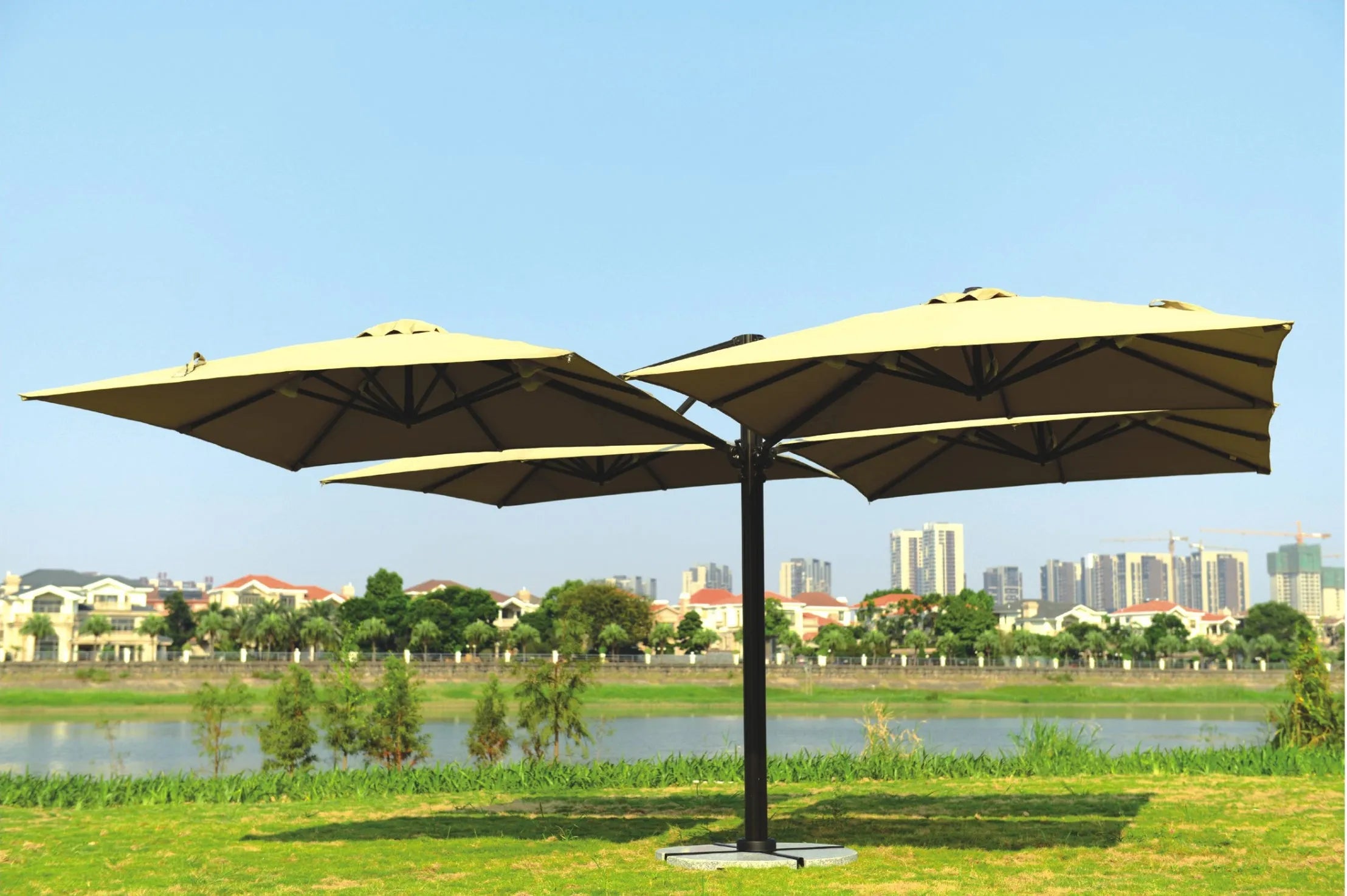 360-Degree Shade: Custom Four-Sided Cantilever Hanging Umbrella