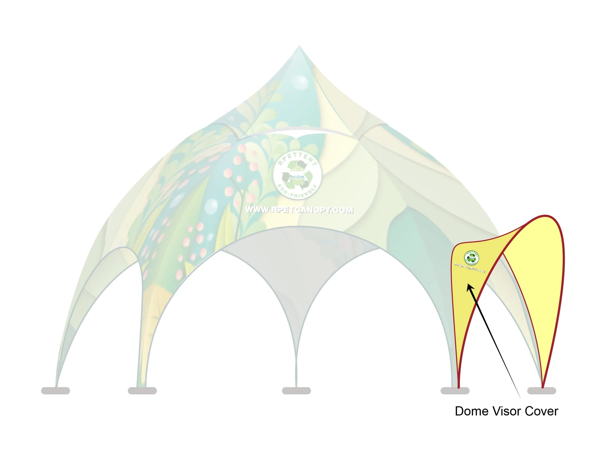 Printed Elegance: Custom RPET Arch Dome Tent with Walls