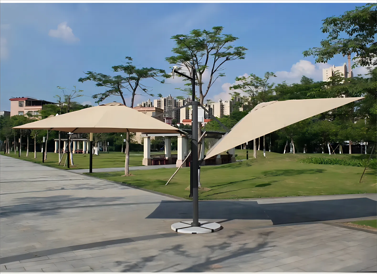 Luxury Elegance: Custom Double-Sided Cantilever Hanging Umbrella