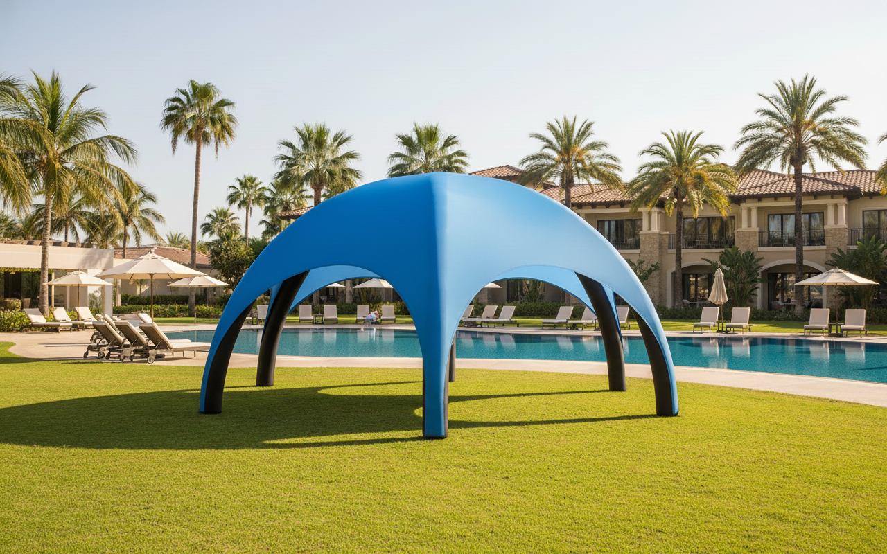 X-shaped hexagonal inflatable tent: 6.5m*6.5m A Fast, Stable Outdoor Space