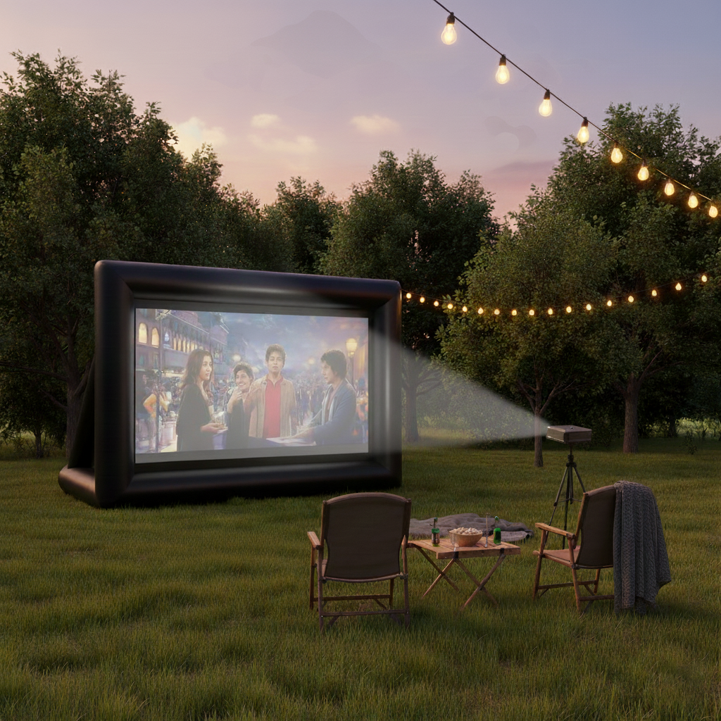 Inflatable Screen—13’Quick Setup, Portable Outdoor Movie Screen