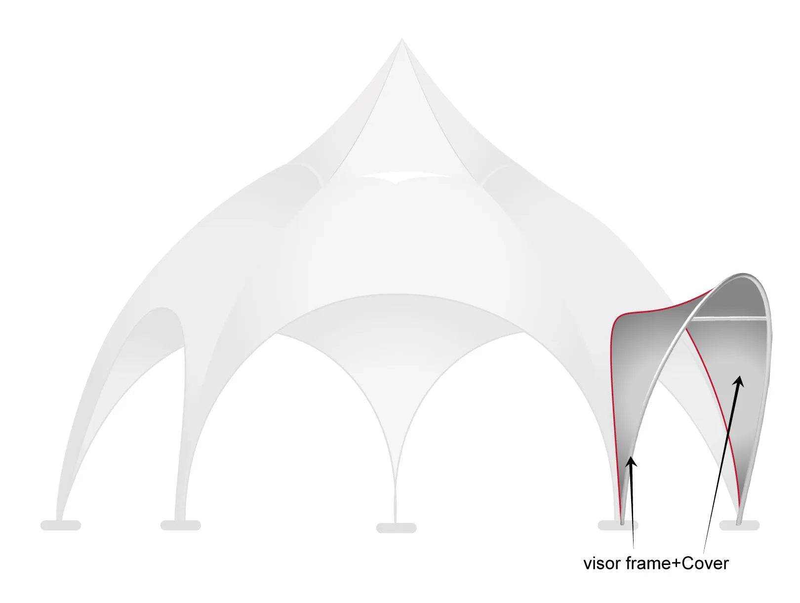 Printed Panache: Custom Arch Dome Tent with Walls