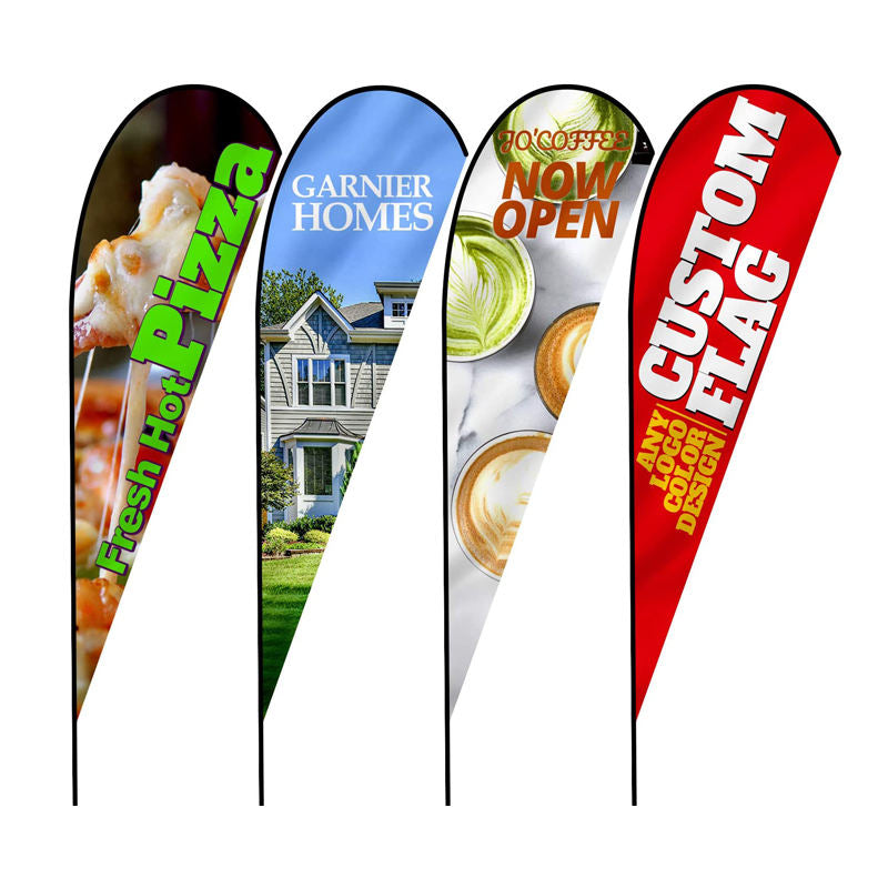 7ft-Teardrop Flags: Windproof and waterproof, creating eye-catching advertising along the coastline(No Base)