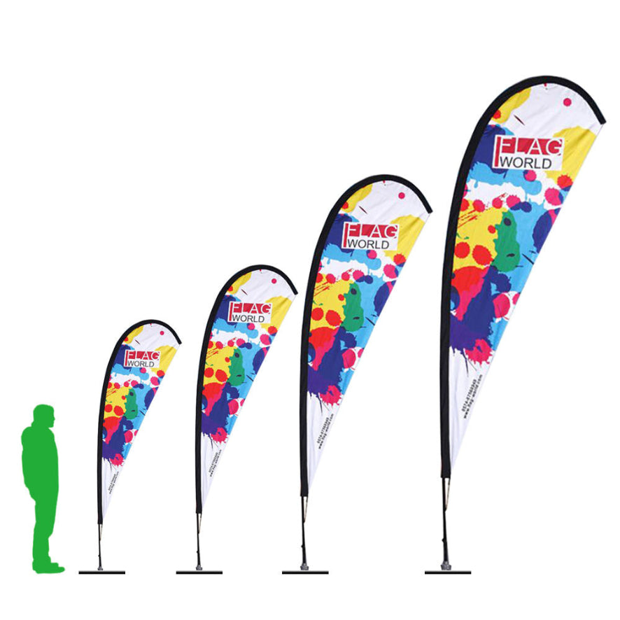 9ft-Teardrop Flags: Windproof and waterproof, creating eye-catching advertising along the coastline(No Base)