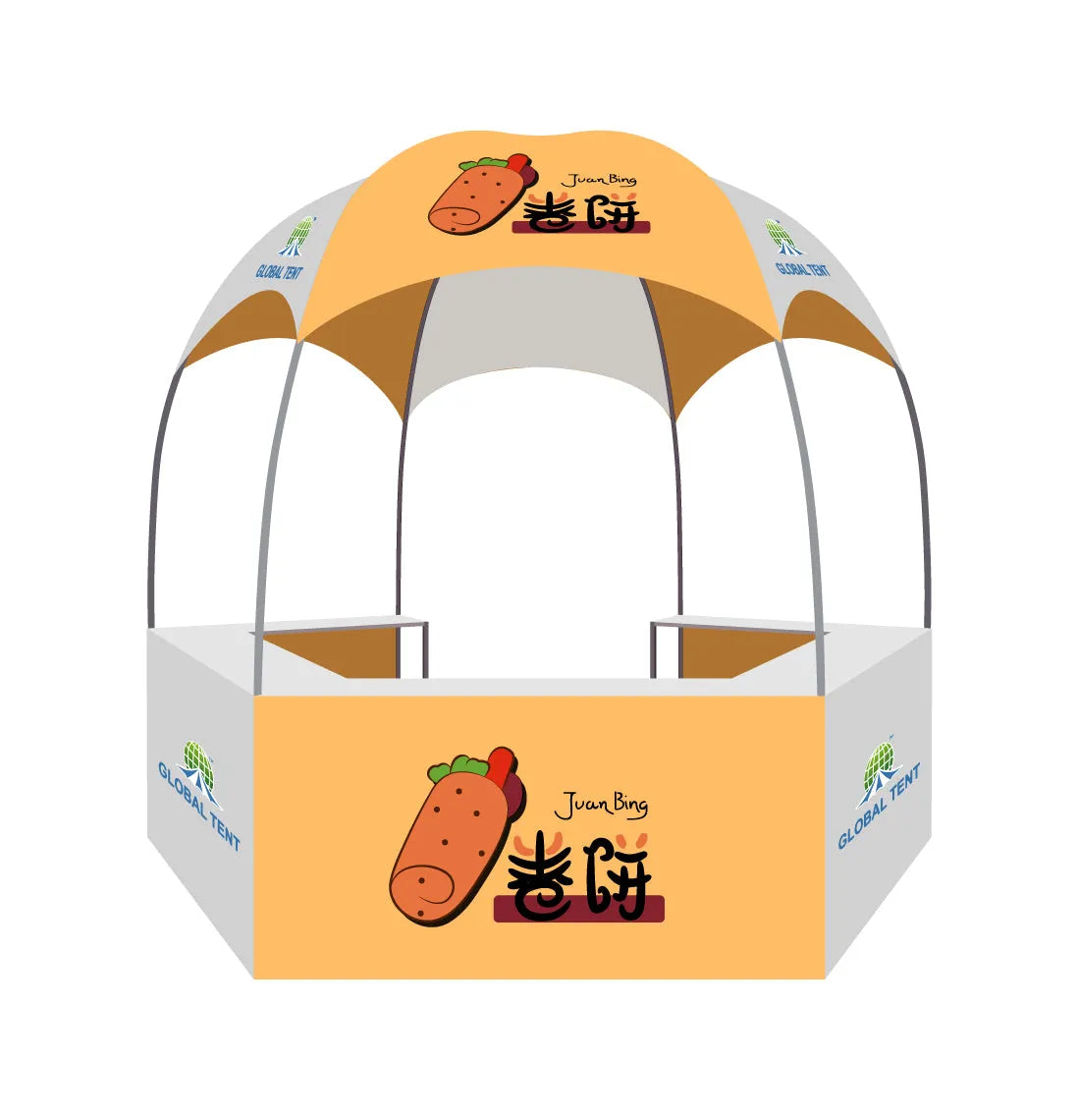 Explore our Versatile Vendor Haven: Custom Kiosk Tent – a durable and customizable solution for showcasing products. Easy setup and ideal for various events.
