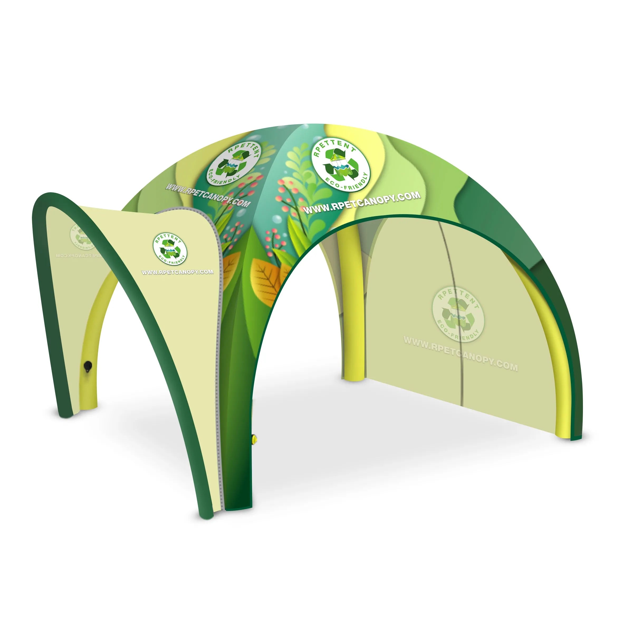 Create memorable events with our 16.5'x16.5' RPET Custom Inflatable Tent – an eco-conscious and impressive solution. Recycled materials, easy setup, and customizable branding.