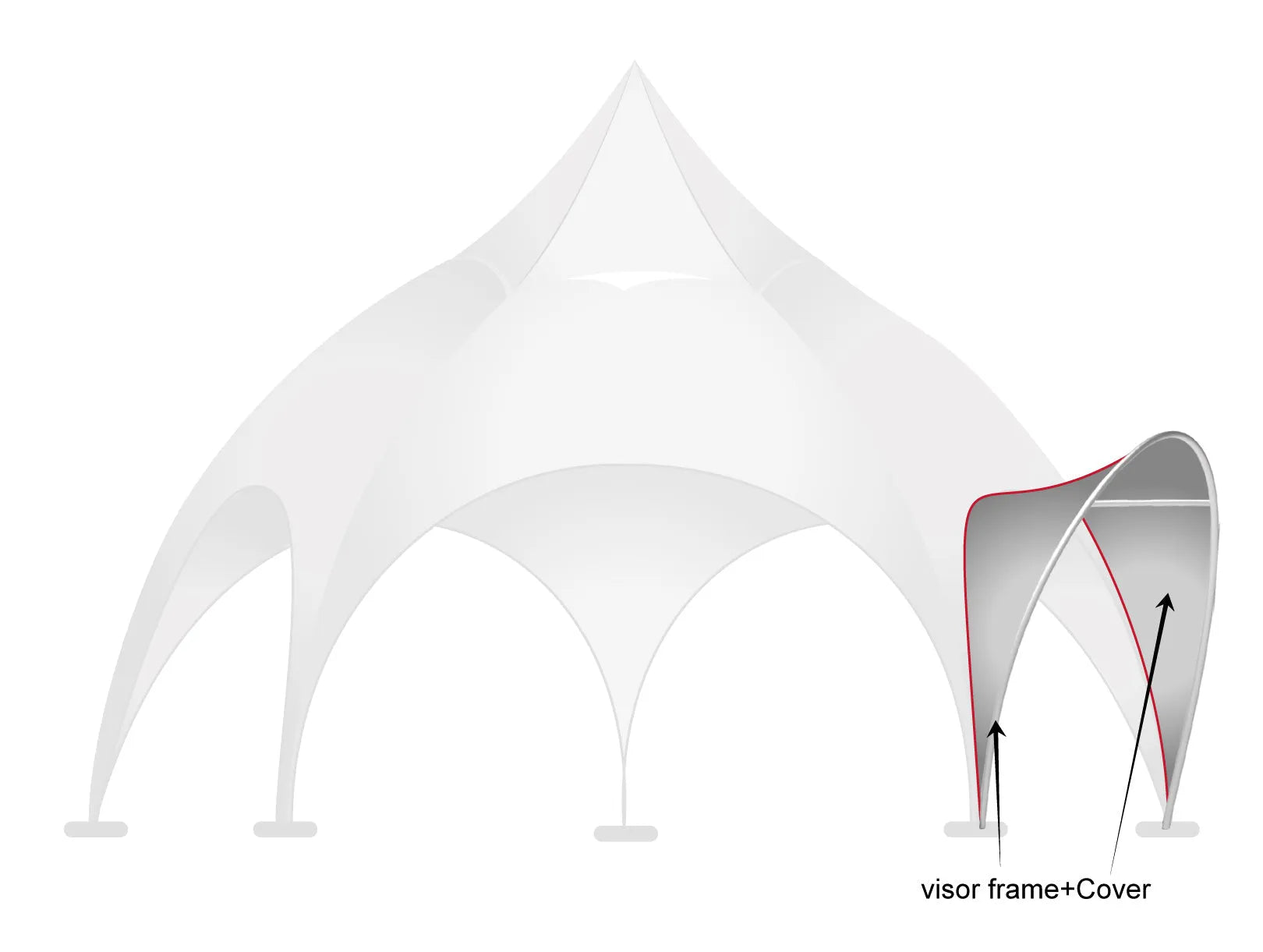 Printed Elegance: Custom RPET Arch Dome Tent with Walls