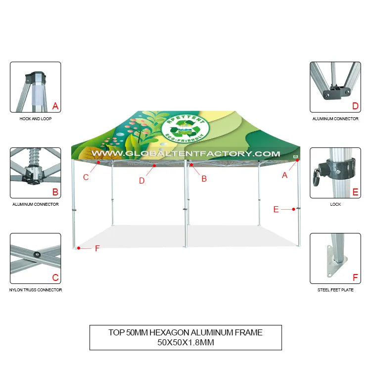 Showcase Excellence: 10'x20' Custom RPET Advertising Canopy