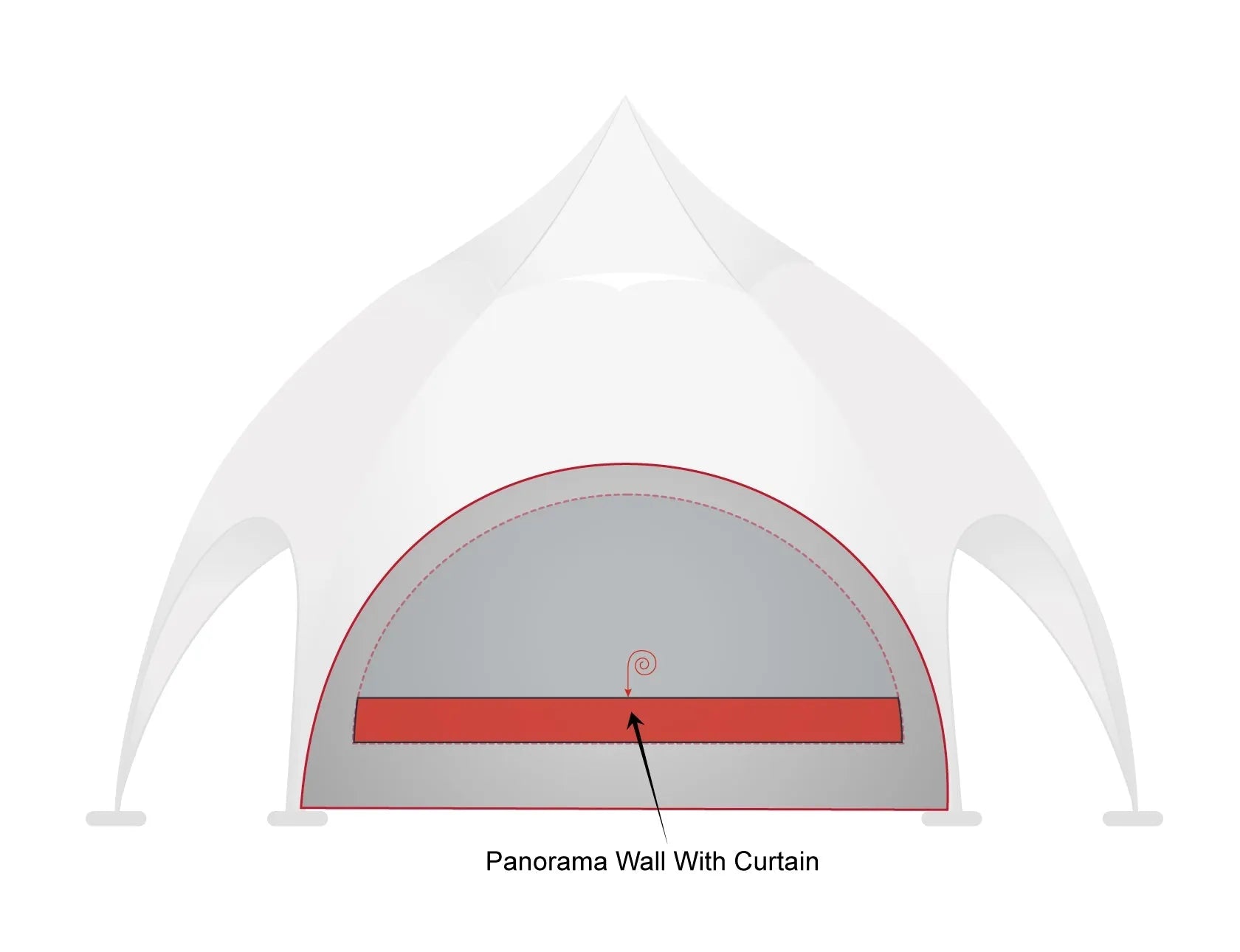Printed Elegance: Custom RPET Arch Dome Tent with Walls