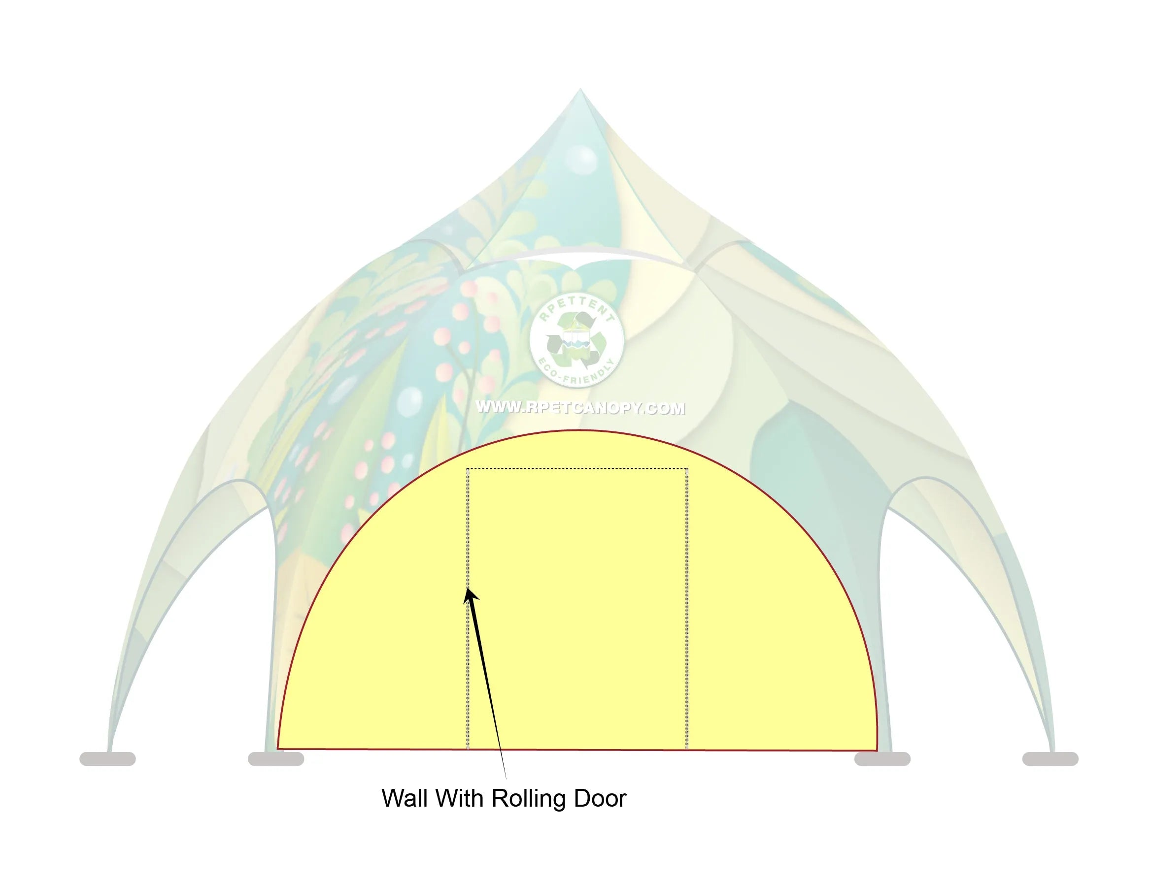 Printed Elegance: Custom RPET Arch Dome Tent with Walls