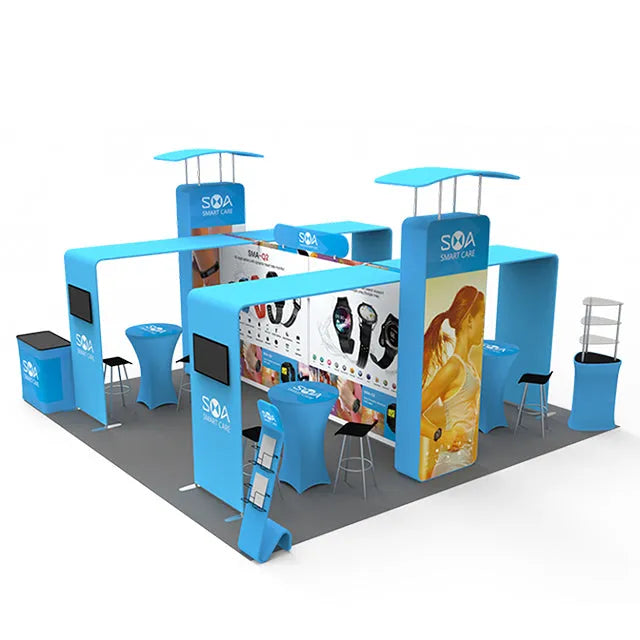 Immerse your brand in the limelight with our 20'x20' Custom Exhibition Booth – a tailored space designed to elevate your presence at events, leaving a lasting impact.